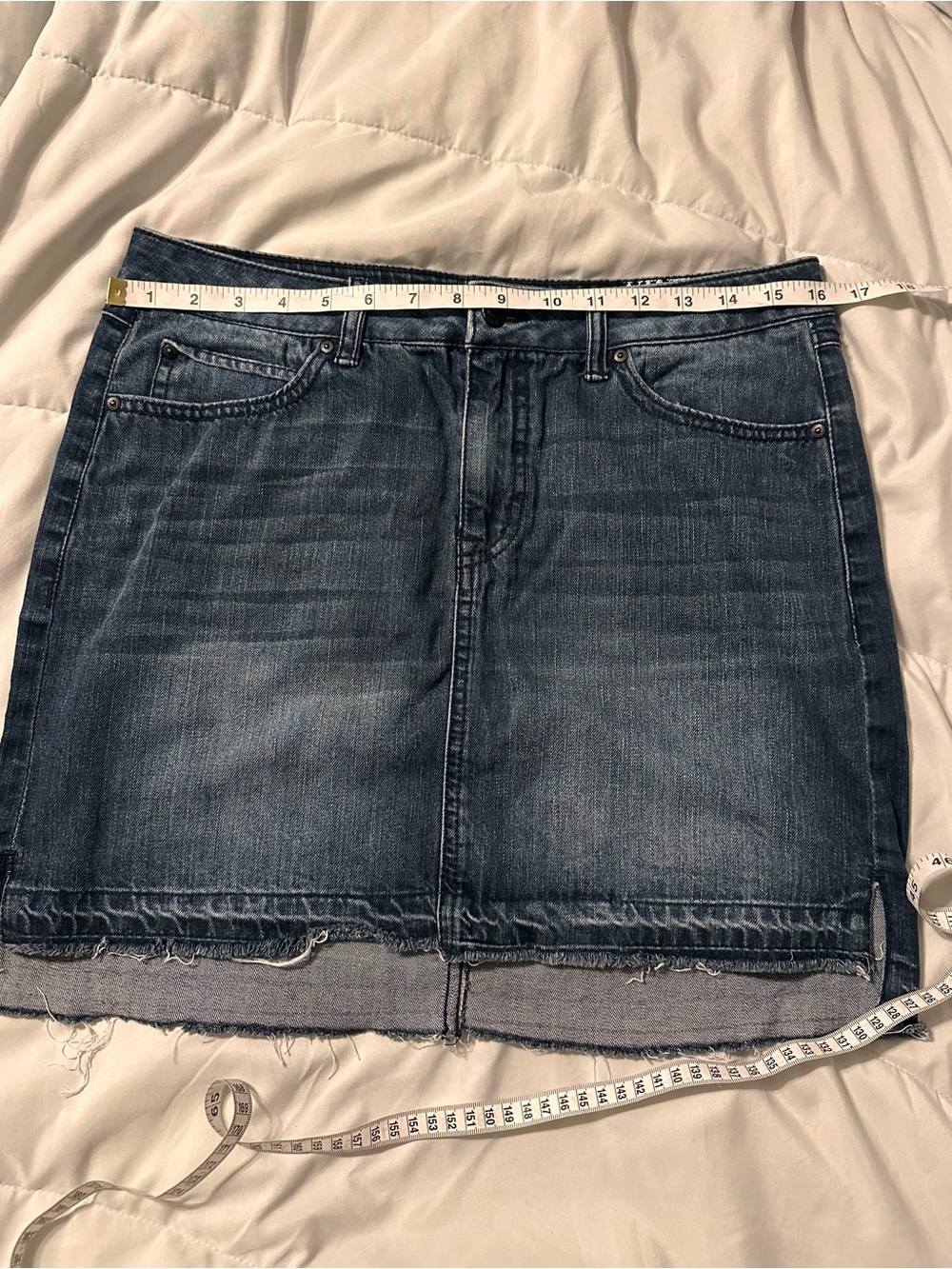 Rewash Dark Blue Washed Denim Mini Skirt - Picture 5 of 5